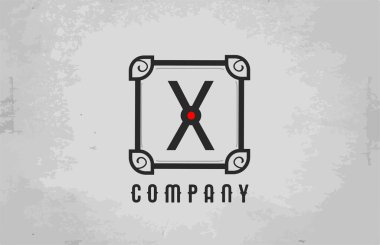 Şirket ve iş dünyası için X siyah beyaz alfabe harfi simgesi. Şirket için yaratıcı tasarım