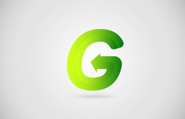 Şirket ve işletme için Green Arrow G alfabe harfi simgesi. Şirket için yaratıcı tasarım