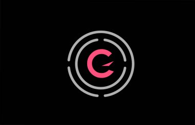 Pembe ve daireli G harfi tasarımı. Alfabe logosu tasarımı. Ürün ve şirket için markalaşma simgesi