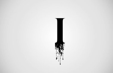 Siyah mürekkepli şirket ve şirketler için birinci sınıf alfabe harf logosu. Grunge sıçrama tasarımı ile kurumsal brading ve simge harfleri