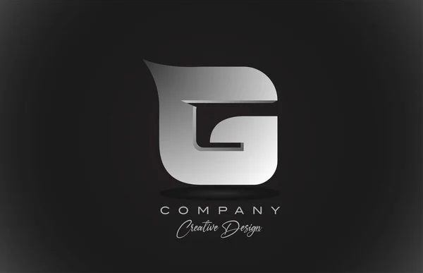 Witte Gradiënt Alfabet Letter Logo Pictogram Met Zwarte Achtergrond Creatief — Stockvector