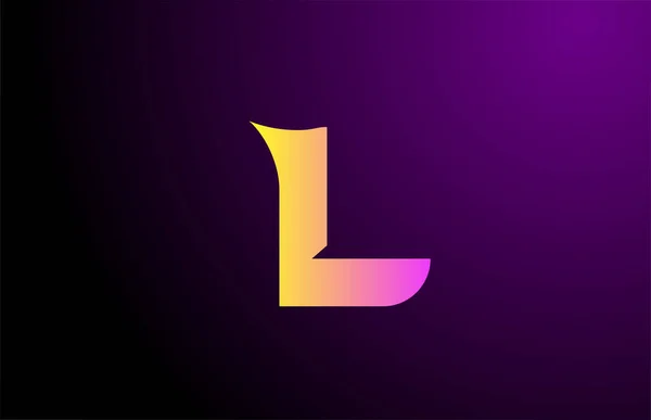 Púrpura Amarillo Creativo Gradiente Alfabeto Letra Logotipo Para Marca Negocio — Archivo Imágenes Vectoriales