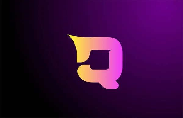 Fialová Žlutá Kreativní Gradient Abeceda Písmeno Logo Pro Značkování Podnikání — Stockový vektor