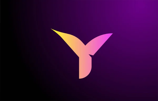 Amarillo Púrpura Creativo Gradiente Alfabeto Letra Logotipo Para Marca Negocio — Vector de stock