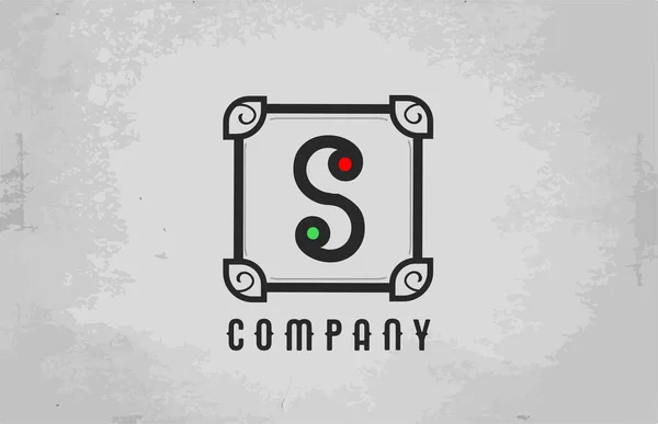 Czarno Białe Vintage Alfabet Litera Ikona Logo Dla Firmy Biznesu — Wektor stockowy