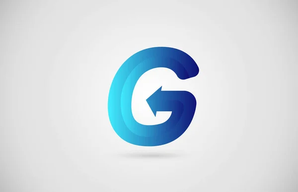 Blauwe Gradiënt Pijl Alfabet Letter Logo Pictogram Voor Bedrijf Bedrijf — Stockvector