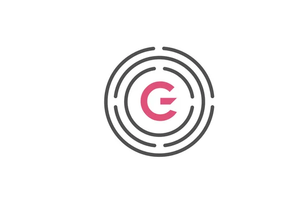 Ροζ Λογότυπο Σχεδιασμό Γράμμα Σχεδιασμό Κύκλους Σχεδιασμός Εικονιδίου Αλφαβήτου Μάρκετινγκ — Διανυσματικό Αρχείο