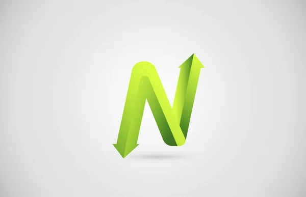 Flecha Verde Alfabeto Letra Icono Del Logotipo Para Empresa Negocio — Archivo Imágenes Vectoriales