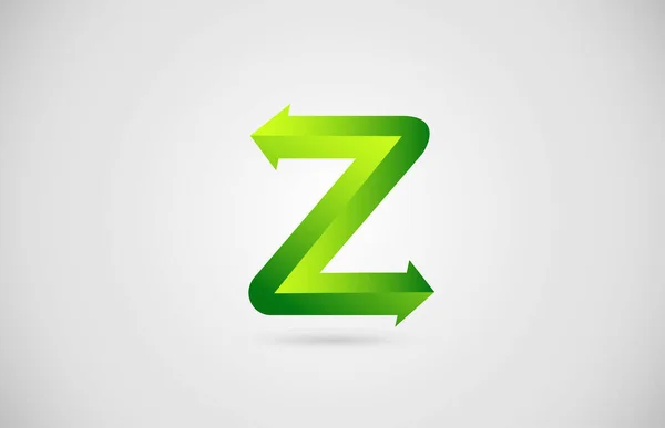 Flecha Verde Alfabeto Letra Icono Del Logotipo Para Empresa Negocio — Vector de stock