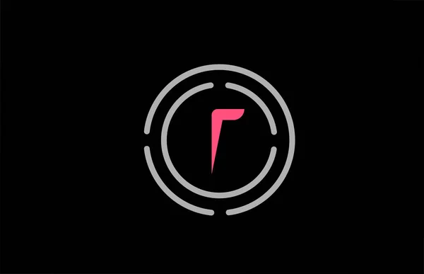 Pembe Renkli Daireli Harfi Tasarımı Alfabe Logosu Tasarımı Ürün Şirket — Stok Vektör