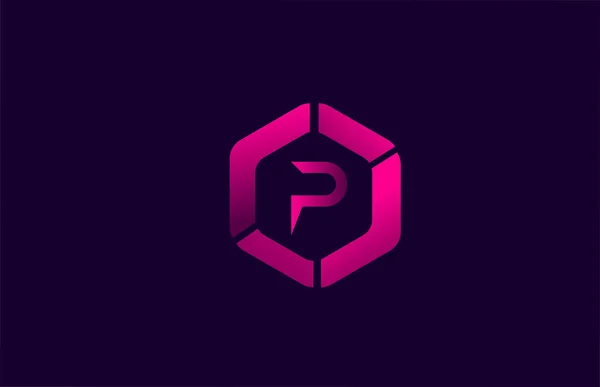 Polygon Blauw Roze Alfabet Letter Logo Pictogram Ontwerp Voor Bedrijf — Stockvector
