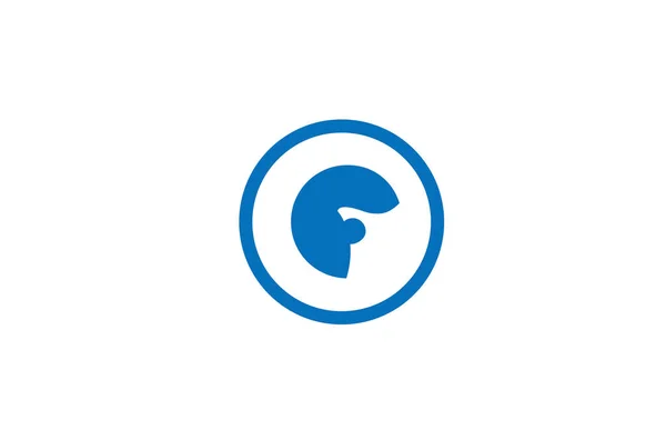 Azul Alfabeto Letra Logotipo Ícone Projeto Círculo Para Identidade Empresa — Vetor de Stock
