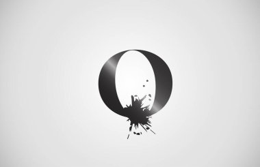 Şirket için O alfabe harfi simgesini sıçratın. Grunge tasarımı şirket logosu için uygun