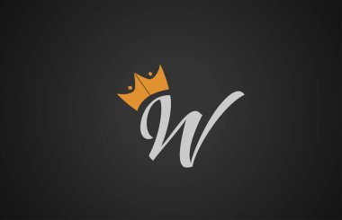 Markalaşma ve iş dünyası için W harfli alfabe logosu. King Crown 'ın harfleri ve kurumsal kimliği için tasarlandı. Profesyonel simge şablonu