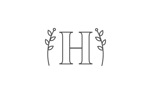 Návrh Čáry Symbolu Písmene Abecedy Firemní Typografie Květinovým Vzorem — Stockový vektor
