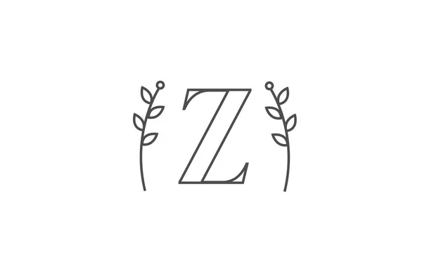 Zアルファベット文字のロゴアイコンのラインデザイン フラワーパターン付きの会社のビジネスタイポグラフィ — ストックベクタ