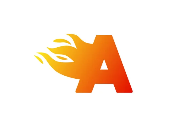 Fire Ein Alphabet Buchstabensymbol Für Unternehmen Rote Flammen Design Passend — Stockvektor