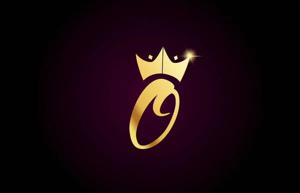 Złota Korona Króla Twórczy Ręcznie Pisane Logo Litera Alfabetu Dla — Wektor stockowy