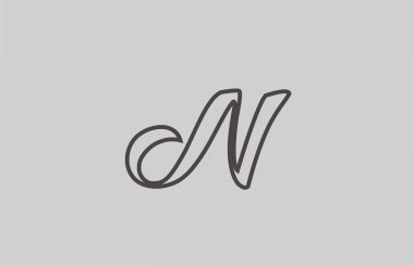 N gri çizgi alfabe harf logosu iş ve şirket için. Harfler ve şirket için yaratıcı simge şablonu tasarımı 