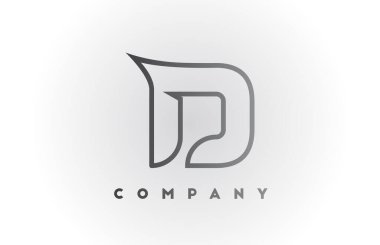 Beyaz arkaplan ile D çizgisi beyaz gradyan alfabe harf simgesi simgesi. Şirket ve şablon için iş yaratıcı tasarım