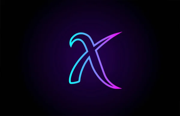 Růžová Modrá Linka Abeceda Písmeno Logo Pro Podnikání Společnost Tvůrčí — Stockový vektor