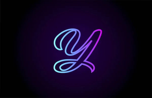Розово Голубая Линия Логотип Бизнеса Компании Креативный Дизайн Проката Корпоративов — стоковый вектор
