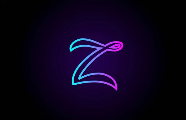 ビジネスや企業のためのピンクブルーZラインアルファベット文字のロゴ レタリングと企業のための創造的なテンプレートデザイン — ストックベクタ