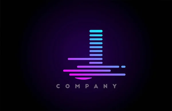 Azul Rosa Gradiente Linhas Alfabeto Letra Logotipo Ícone Para Empresa — Vetor de Stock