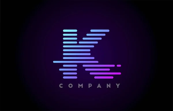 Bleu Rose Dégradé Lignes Alphabet Lettre Logo Icône Pour Entreprise — Image vectorielle