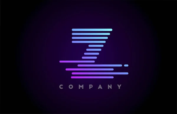 ブルーピンクグラデーションラインZアルファベット文字会社やビジネスのためのロゴアイコン ベクトルテンプレートと企業のためのシンプルなラインデザイン — ストックベクタ