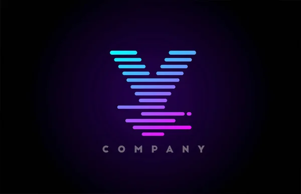 Синьо Рожеві Градієнтні Лінії Значок Логотипу Літери Компанії Бізнесу Простий — стоковий вектор