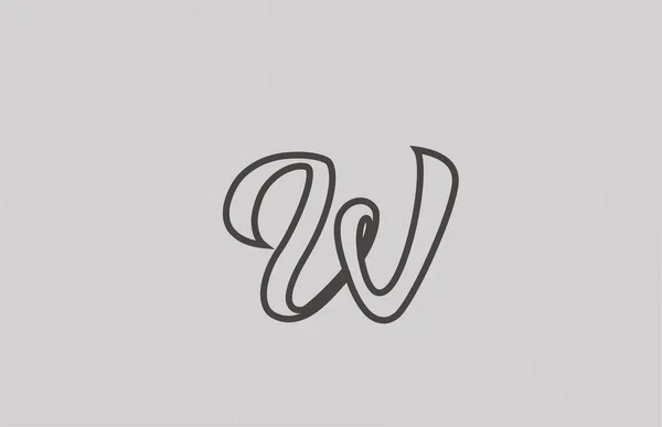 ビジネスや企業のためのWグレーラインアルファベット文字のロゴ レタリングや会社のための創造的なアイコンテンプレートデザイン — ストックベクタ