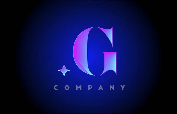 Szablon Logo Litery Alfabetu Firma Biznes Design Świecącym Różowym Kolorze — Wektor stockowy