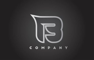 İş şablonu için B yaratıcı gri gradyan alfabe harfi logosu. Harfler ve kimlik için profesyonel simge tasarımı 