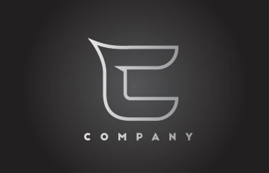 İş şablonu için C yaratıcı gri gradyan alfabe harfi logosu. Harfler ve kimlik için profesyonel simge tasarımı 