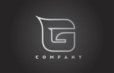 İş şablonu için G yaratıcı gri gradyan alfabe harfi logosu. Harfler ve kimlik için profesyonel simge tasarımı 