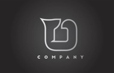 İş şablonu için yaratıcı gri gradyan alfabe harfi logosu. Harfler ve kimlik için profesyonel simge tasarımı 