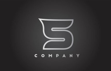 S yaratıcı gri gradyan alfabe harf logosu iş şablonu için. Harfler ve kimlik için profesyonel simge tasarımı 