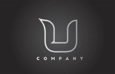 İş şablonu için yaratıcı gri gradyan alfabe harfi logosu. Harfler ve kimlik için profesyonel simge tasarımı 