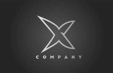 İş şablonu için X yaratıcı gri gradyan alfabe harfi logosu. Harfler ve kimlik için profesyonel simge tasarımı 