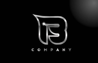 İş şablonu için B gri metalik harf logosu. Harfler ve kimlik için profesyonel metal simgesi tasarımı 