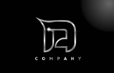 İş şablonu için gri metalik bir harf logosu. Harfler ve kimlik için profesyonel metal simgesi tasarımı 