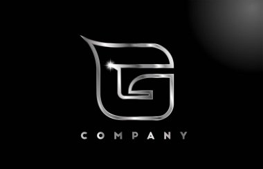 İş şablonu için G gri metalik harf logosu. Harfler ve kimlik için profesyonel metal simgesi tasarımı 