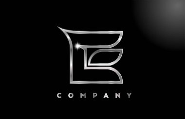 İş şablonu için gri metalik harf logosu. Harfler ve kimlik için profesyonel metal simgesi tasarımı 