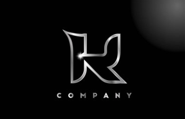 İş şablonu için K gri metalik harf logosu. Harfler ve kimlik için profesyonel metal simgesi tasarımı 