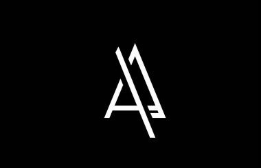 İş şablonu için satır alfabesi harfi logosu. Harfler için basit yaratıcı simge tasarımı ve siyah beyaz kimlik