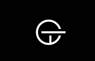 İş şablonu için G hattı alfabe harfi logosu. Harfler için basit yaratıcı simge tasarımı ve siyah beyaz kimlik