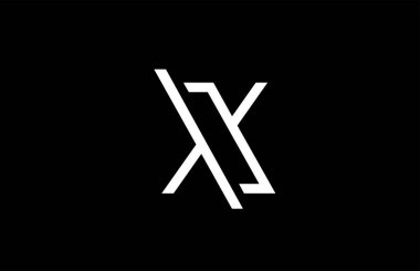 İş şablonu için X çizgisi alfabe harfi logosu. Harfler için basit yaratıcı simge tasarımı ve siyah beyaz kimlik