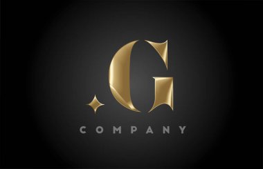 G altın metal alfabe harfi simge logo şablonu. Altın metal tarzında şirket ve iş tasarımı