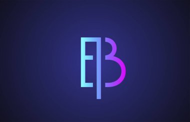 İş ve şirket için pembe mavi B hattı alfabe harfi logosu. Simge ve harfler için basit yaratıcı şablon tasarımı